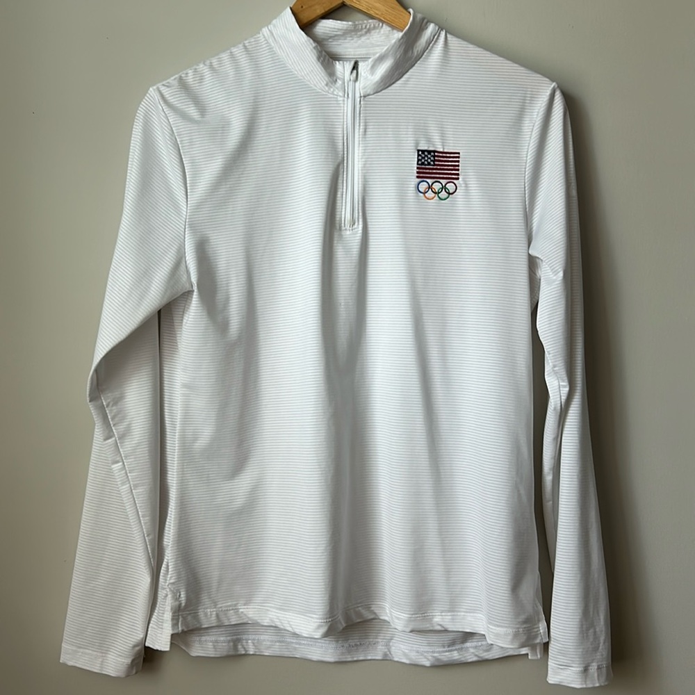 Nike Team US lightweight quarter zip, white, medium